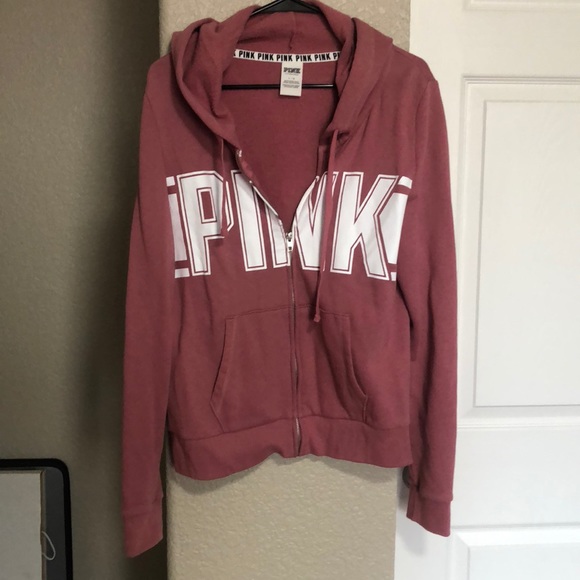PINK Victoria's Secret Sweaters - PINK Victoria’s Secret rose zip up jacket